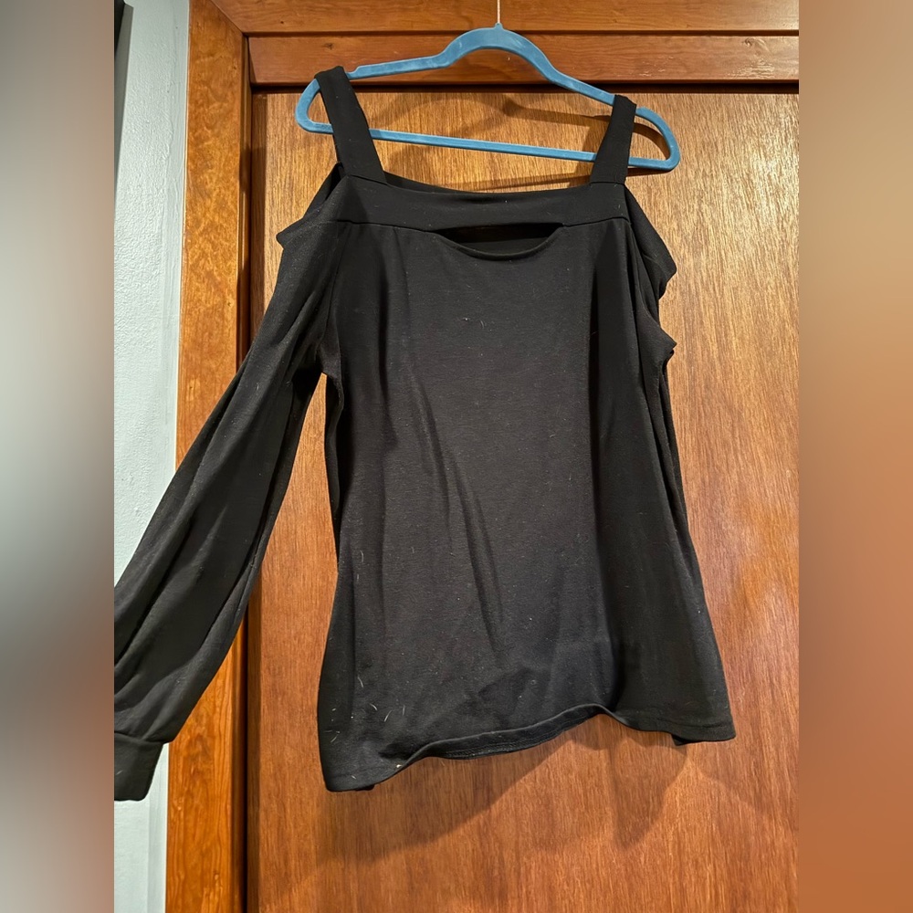 Black Cold Shoulder Top